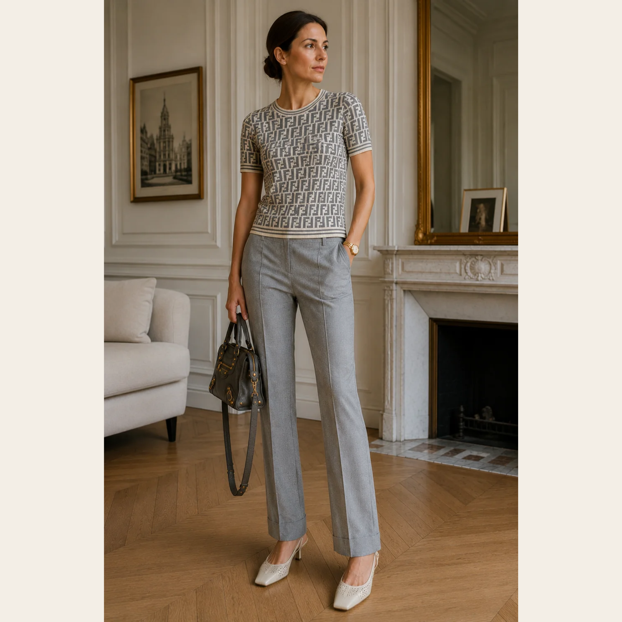 Pull en maille FF Zucca Fendi Boutique, Taille M (IT 44/FR 40/UK 16)