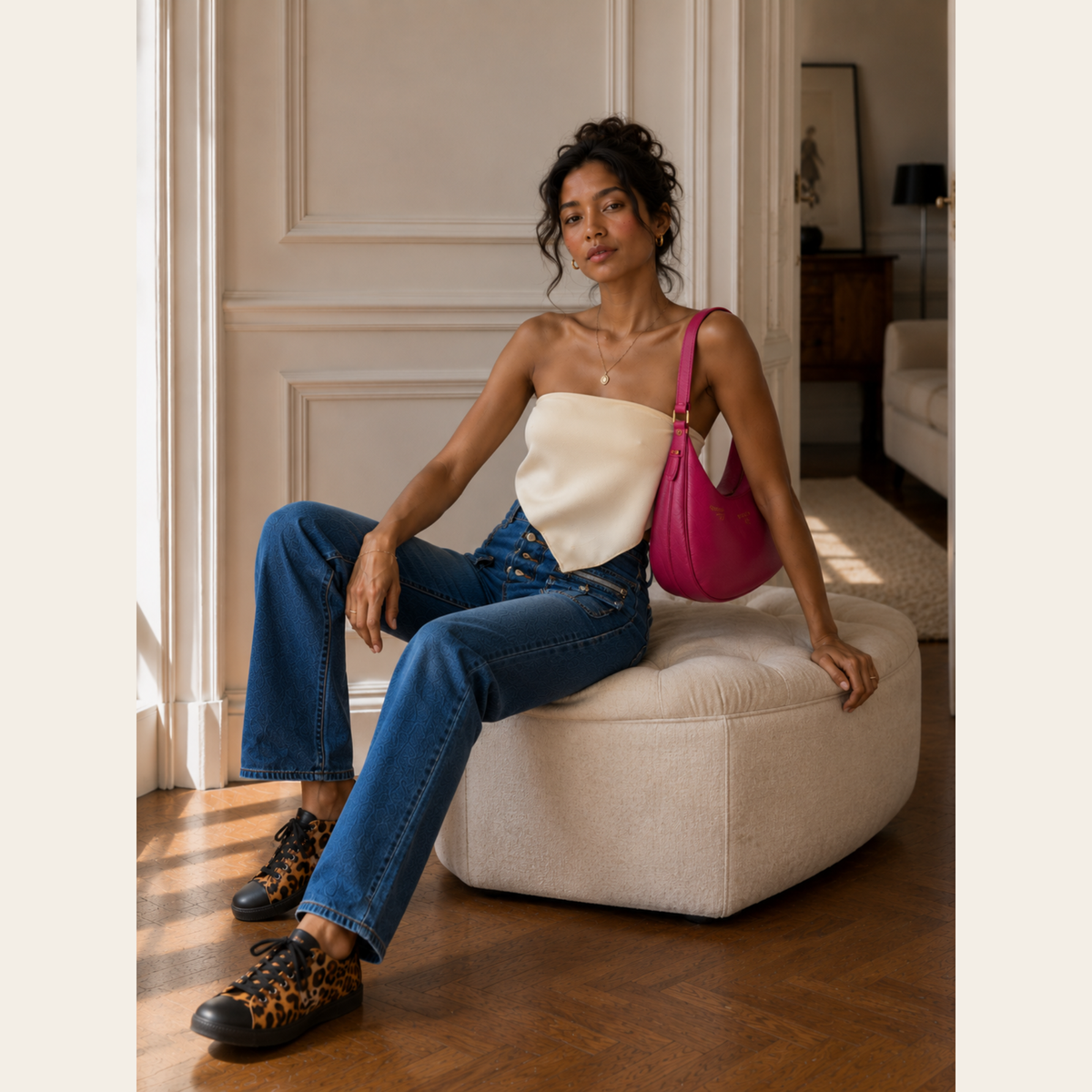 PRADA – Vitello Daino Leather Hobo Bag