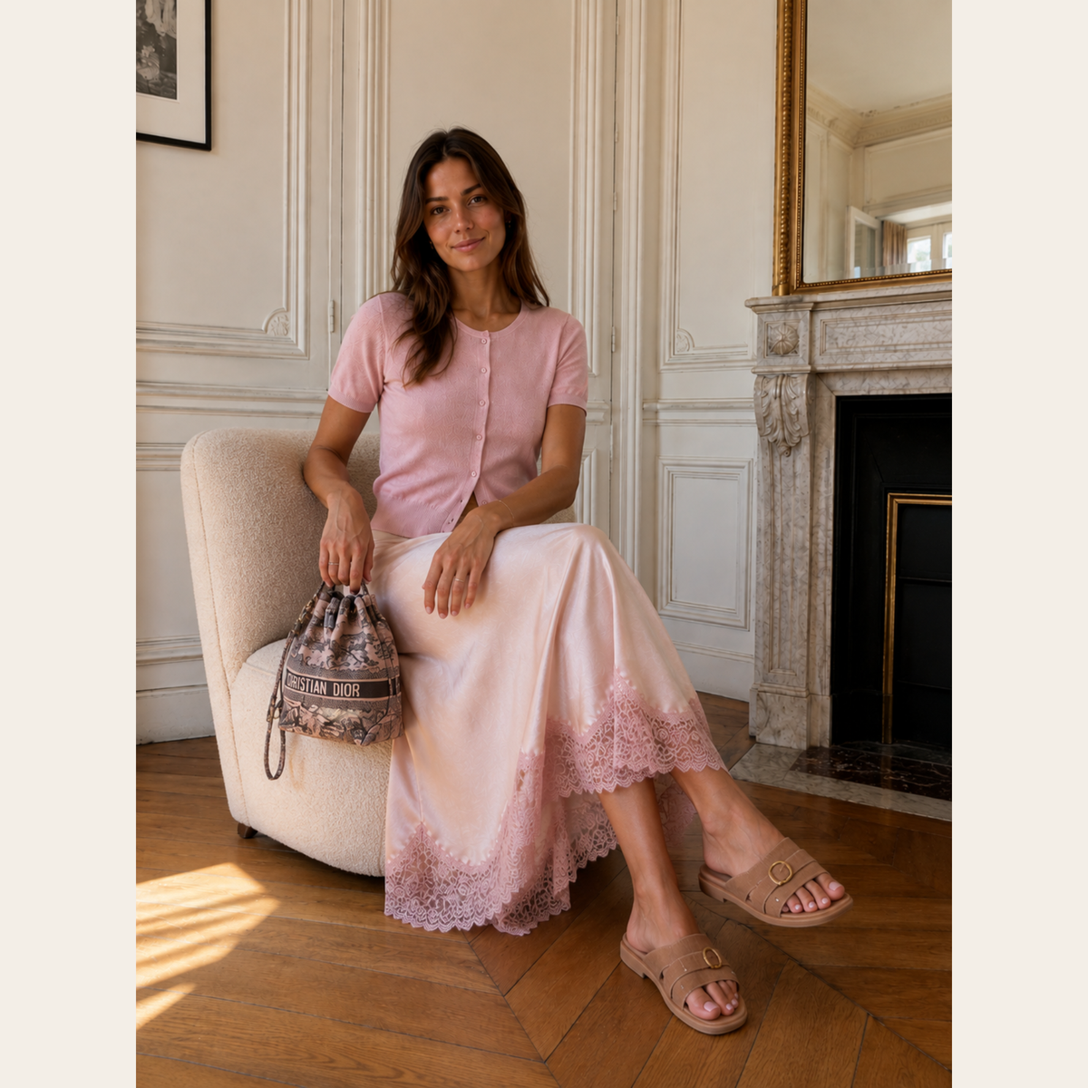 CHRISTIAN DIOR - Toile de Jouy Drawstring Bucket Bag