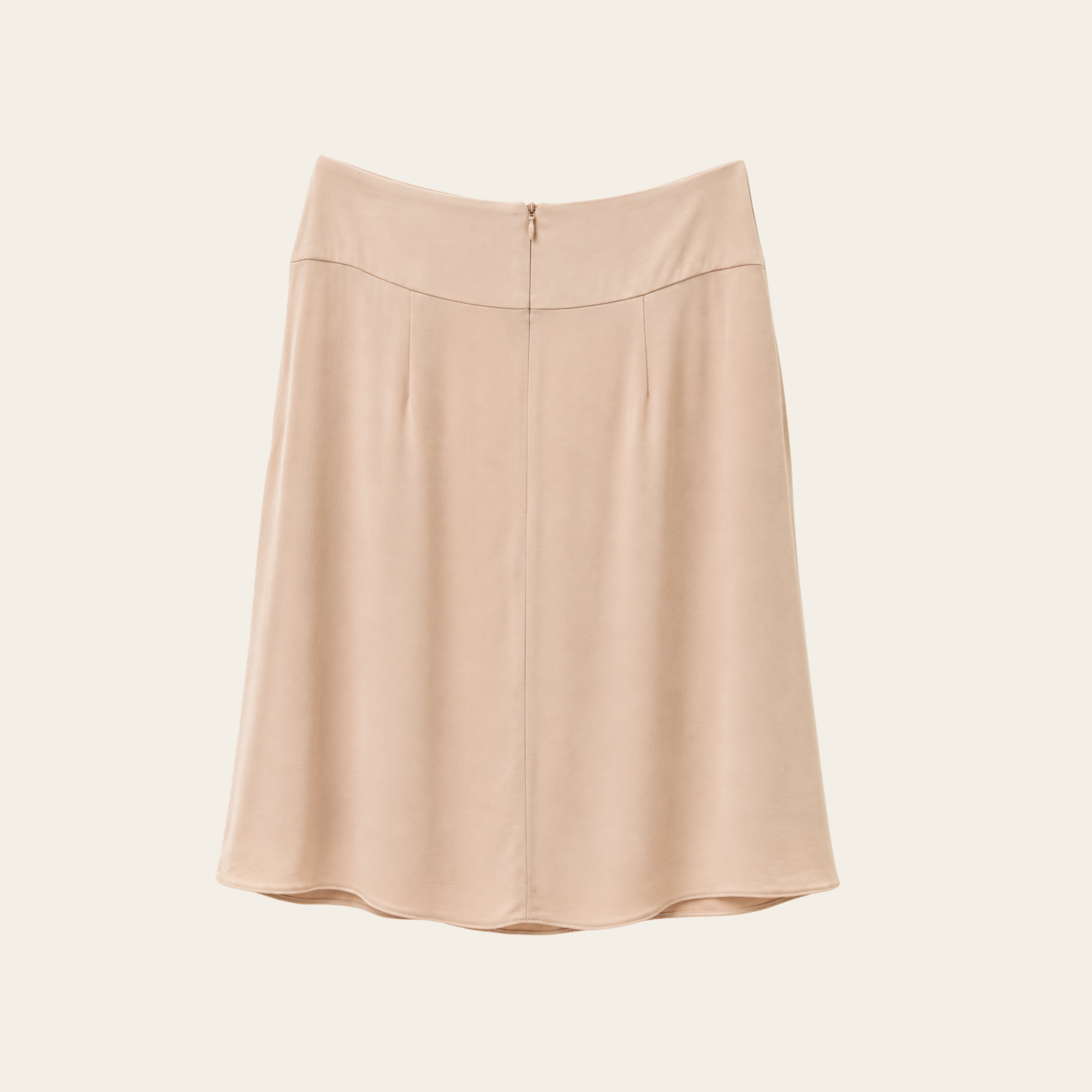 HUGO BOSS – Jupe Fluide Beige à Taille Drapée
