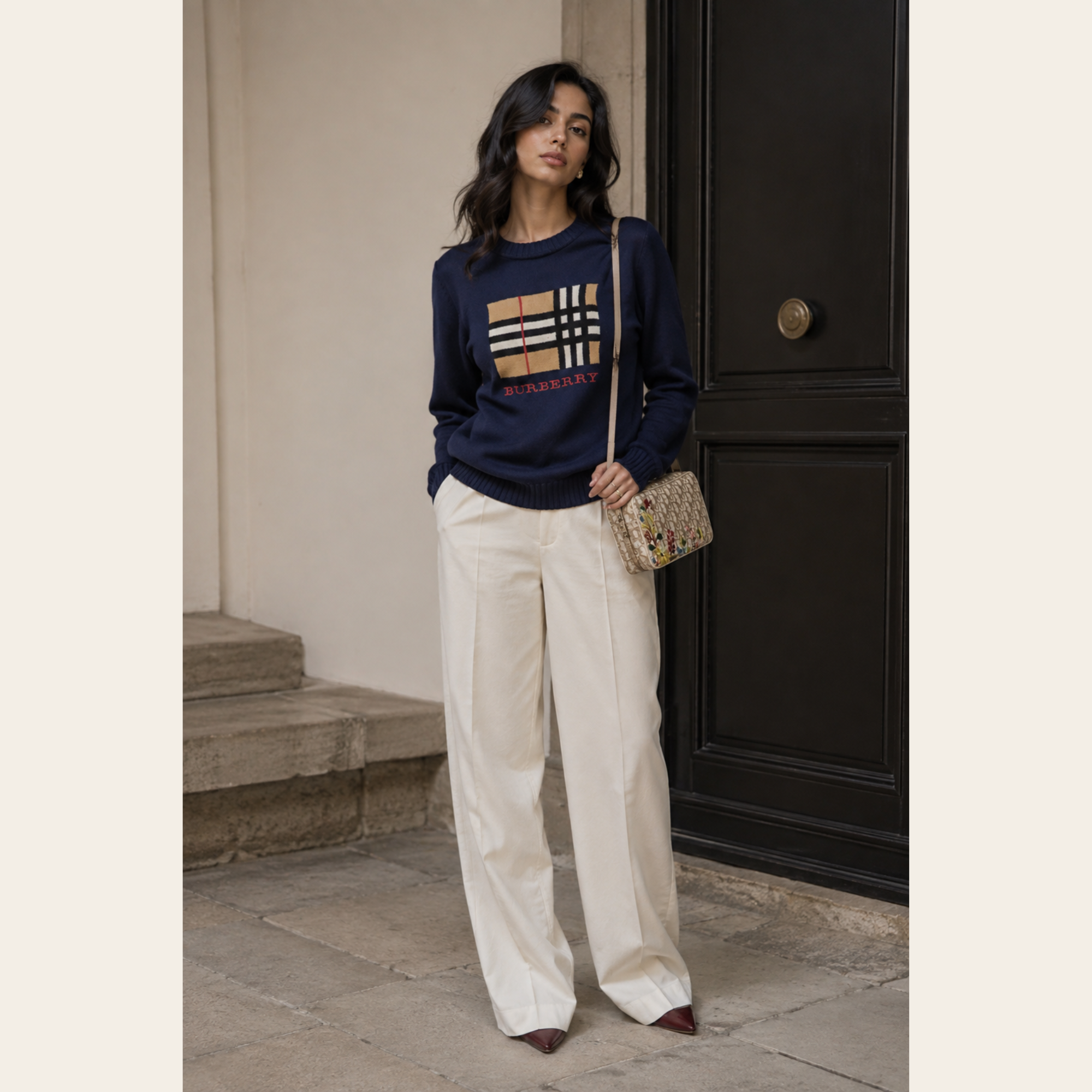 BURBERRY LONDON - Chesser Nova Check Logo Tricot, M