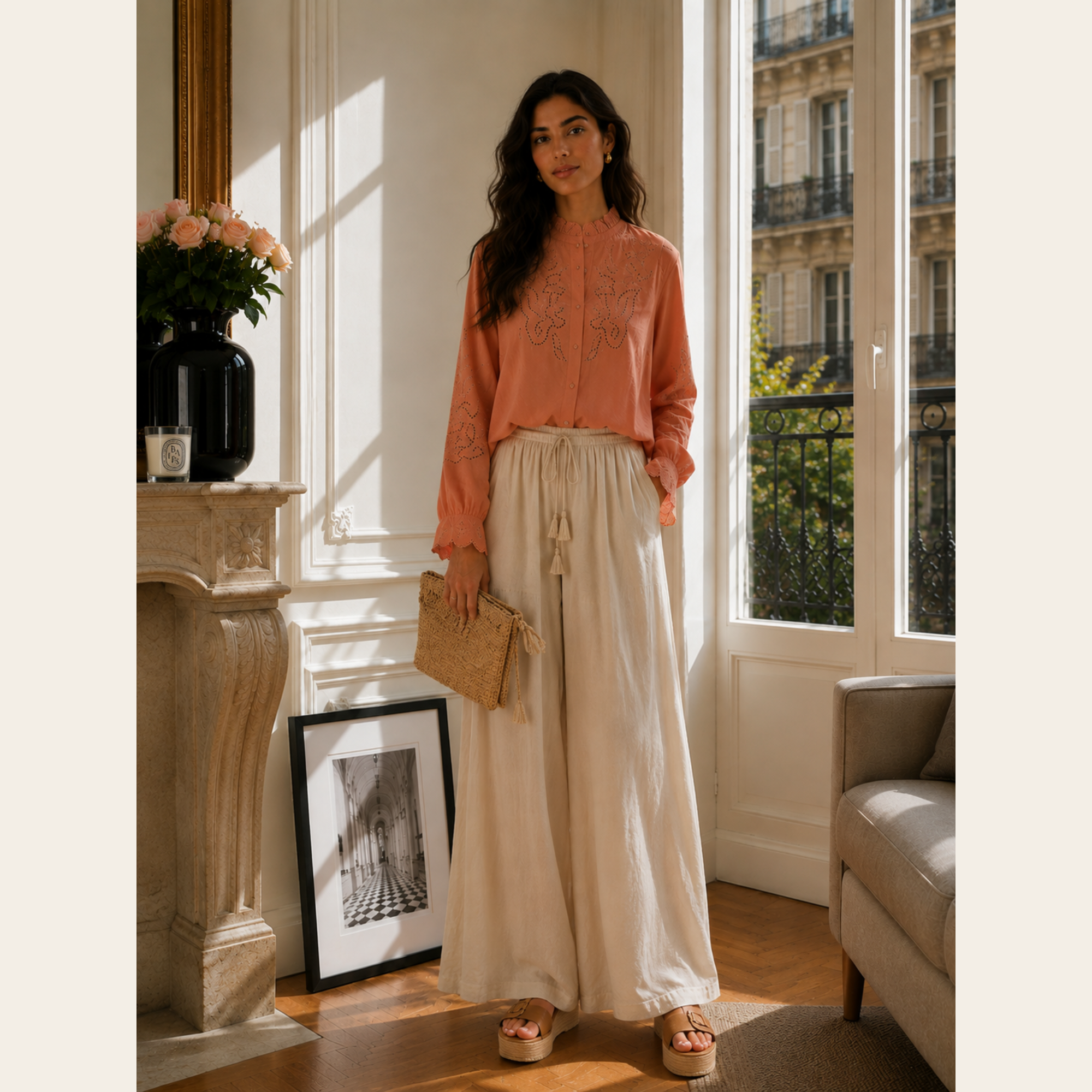Sézane - Blouse Romy Brodée, M