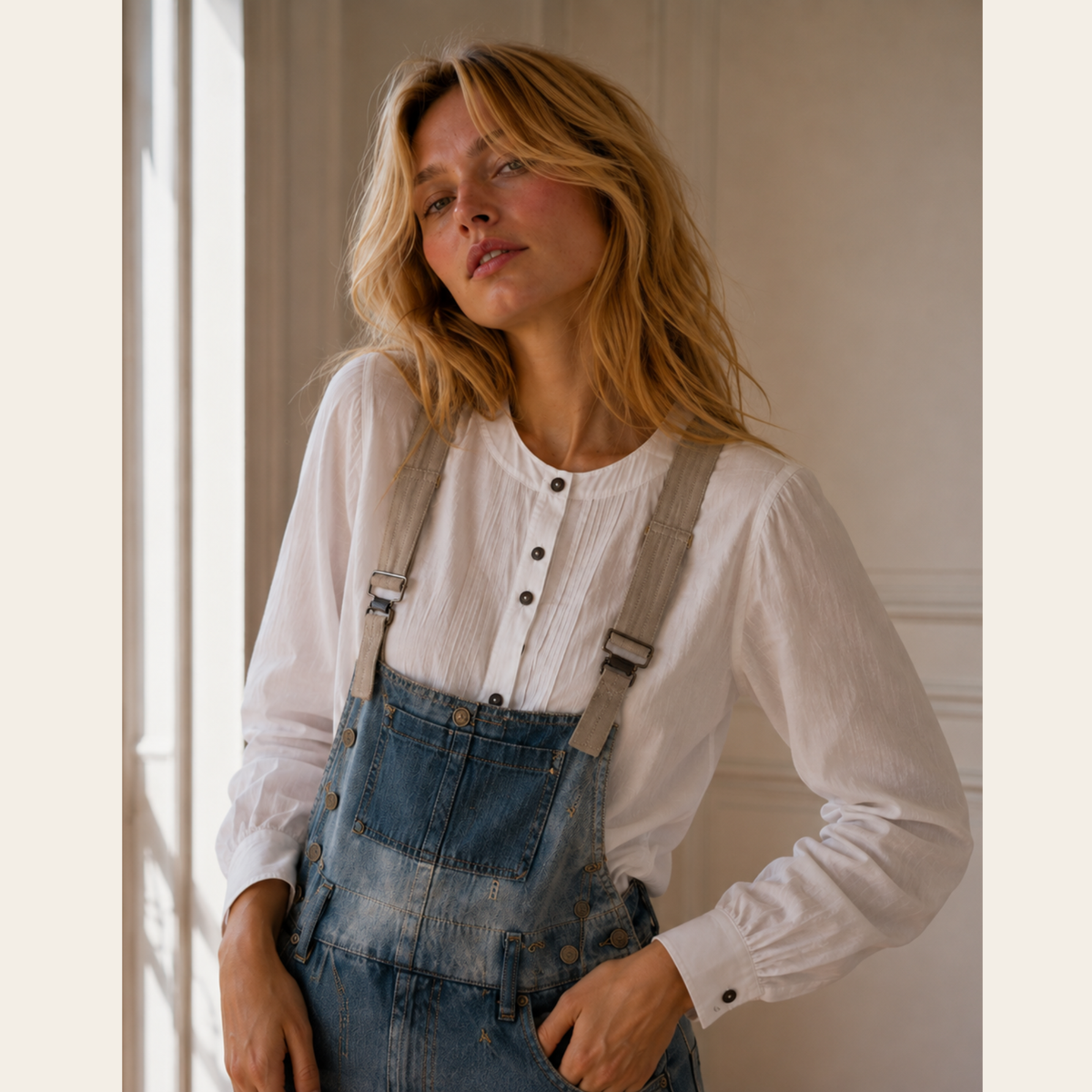 GANNI - Frill Collar Poplin Shirt (F5500), L