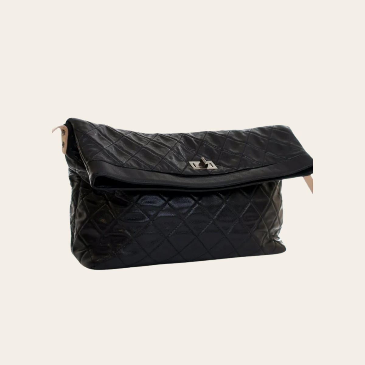 CHANEL – Sac Messenger Reissue en Cuir Caviar Noir, Grand Modèle