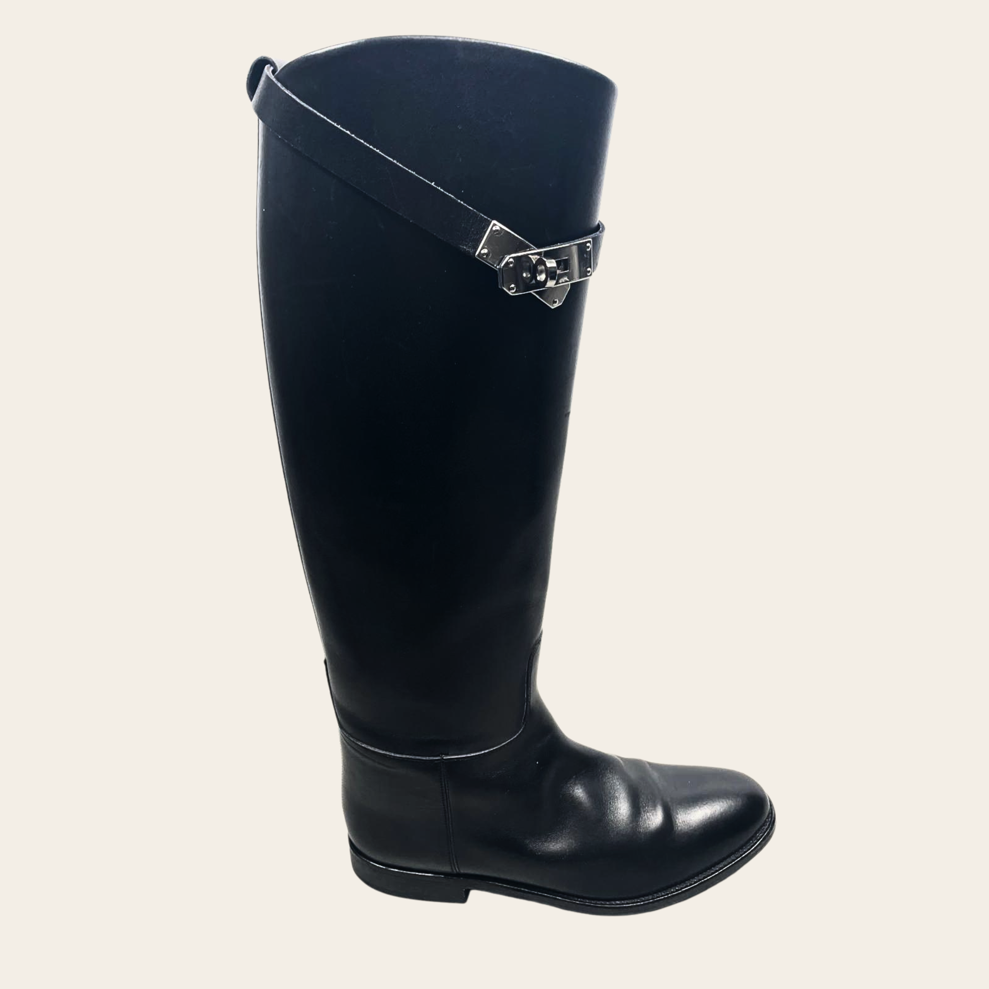 HERMÈS – Bottes Jumping Noir, 39.5