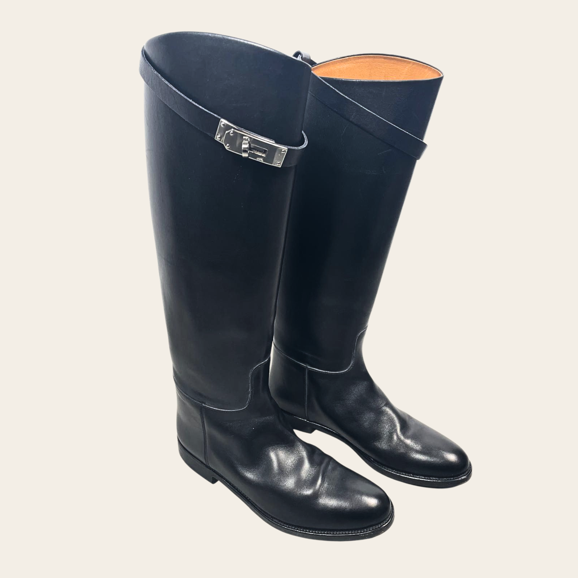 HERMÈS – Bottes Jumping Noir, 39.5