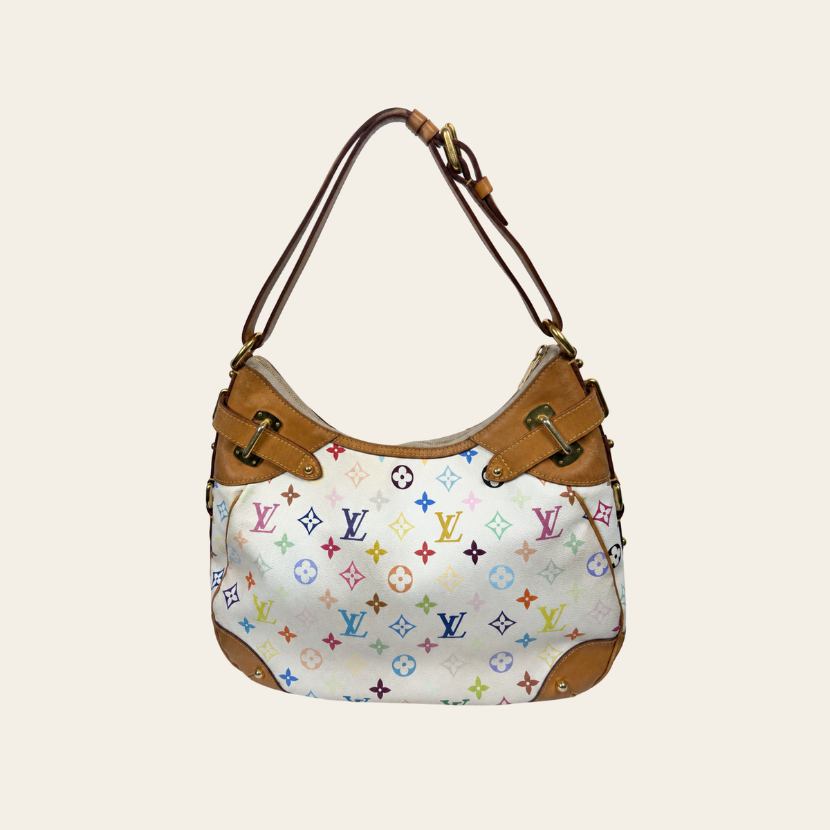 LOUIS VUITTON × TAKASHI MURAKAMI — RARE -Sac Greta Monogram Multicolore Blanc