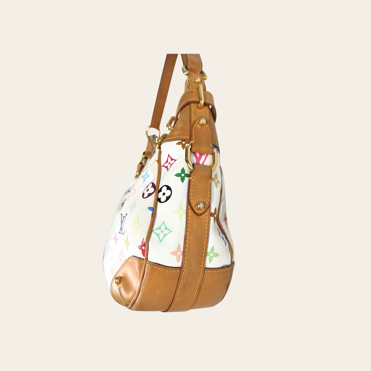 LOUIS VUITTON × TAKASHI MURAKAMI — RARE -Sac Greta Monogram Multicolore Blanc