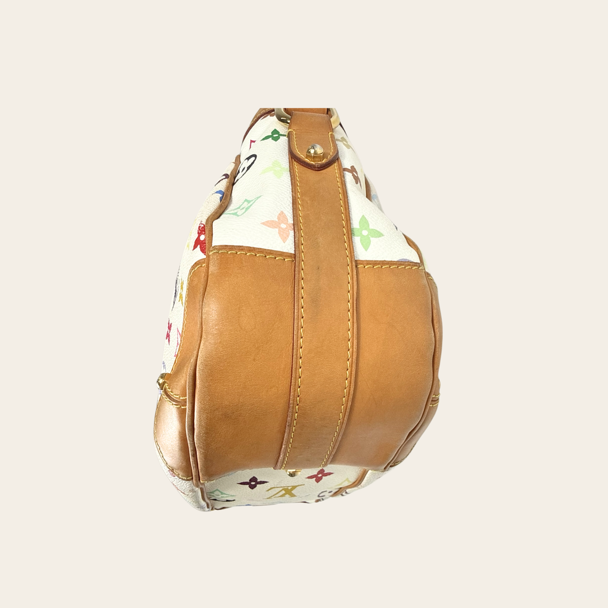 LOUIS VUITTON × TAKASHI MURAKAMI — RARE -Sac Greta Monogram Multicolore Blanc