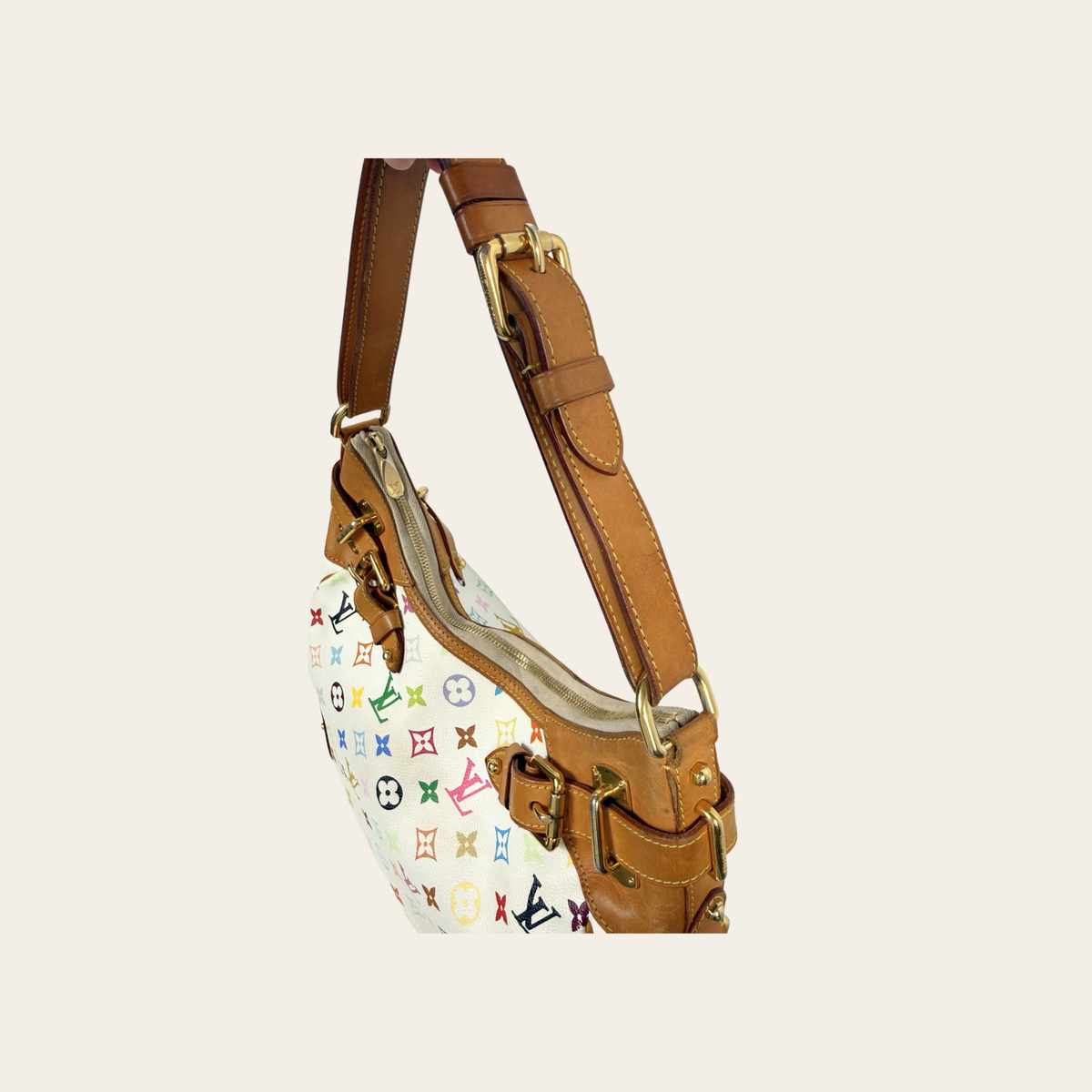 LOUIS VUITTON × TAKASHI MURAKAMI — RARE -Sac Greta Monogram Multicolore Blanc