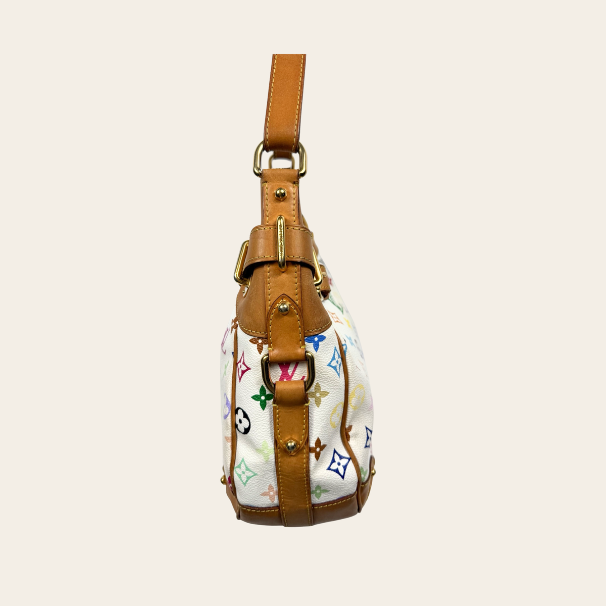 LOUIS VUITTON × TAKASHI MURAKAMI — RARE -Sac Greta Monogram Multicolore Blanc