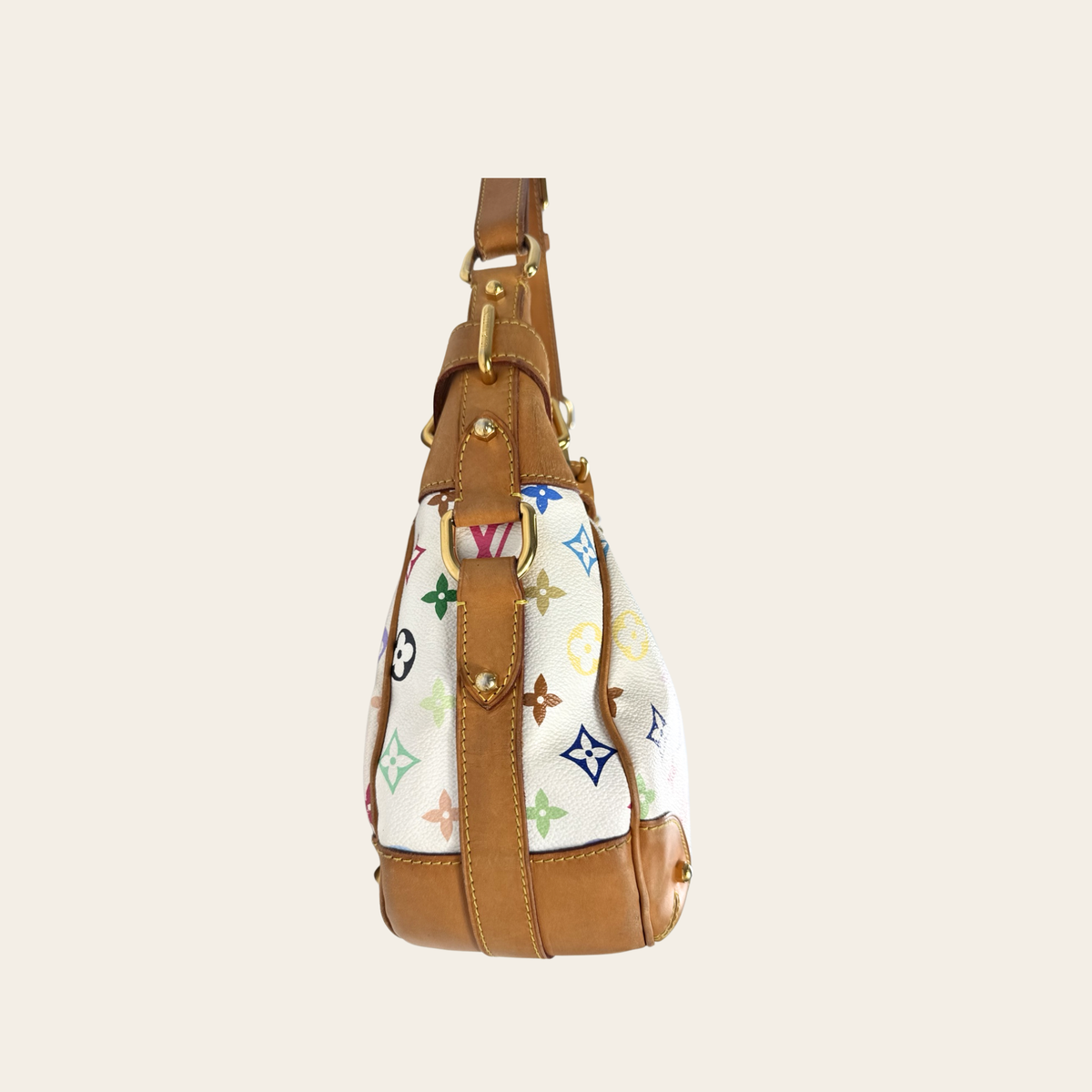 LOUIS VUITTON × TAKASHI MURAKAMI — RARE -Sac Greta Monogram Multicolore Blanc